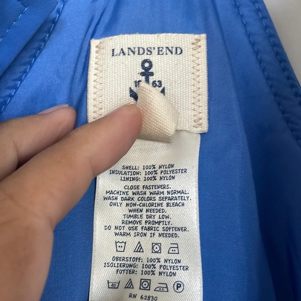 Lands’ End Unisex Kids Blue Snow Bibs - 12S NWOT